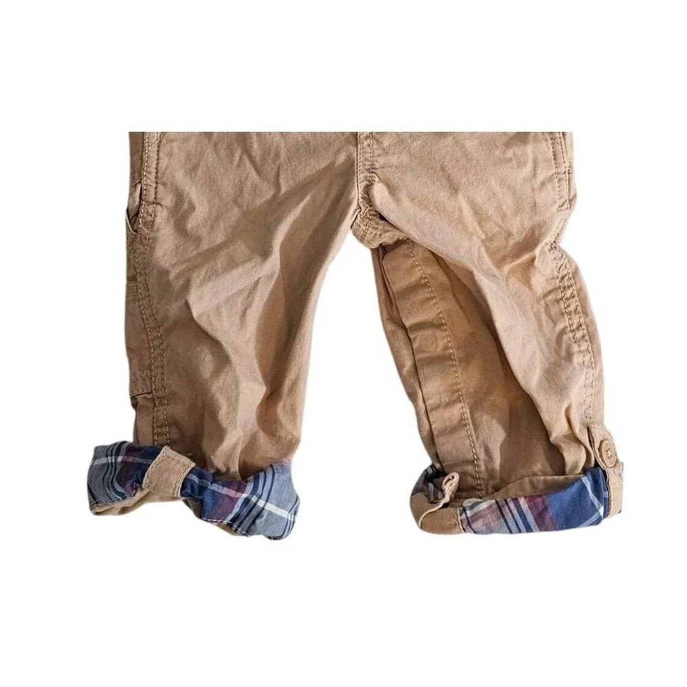 Oshkosh B'gosh Vestbak 2‎ Piece Set 18 mo Denim Bib Overalls Romper Roll Cuff